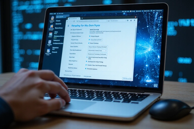 Laptop showing data privacy settings